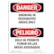 Signmission Safety Sign, OSHA Danger, 18" Height, Aluminum, Smoking In Designated Areas Only Bilingual Spanish OS-DS-A-1218-VS-1574 - alternate 1